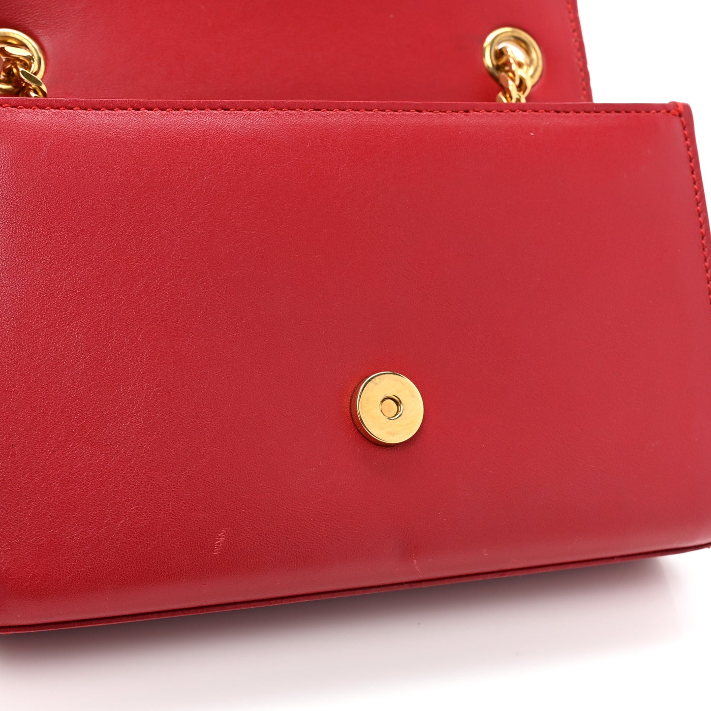 Calfskin Small Classic Monogram Kate Tassel Satchel Red