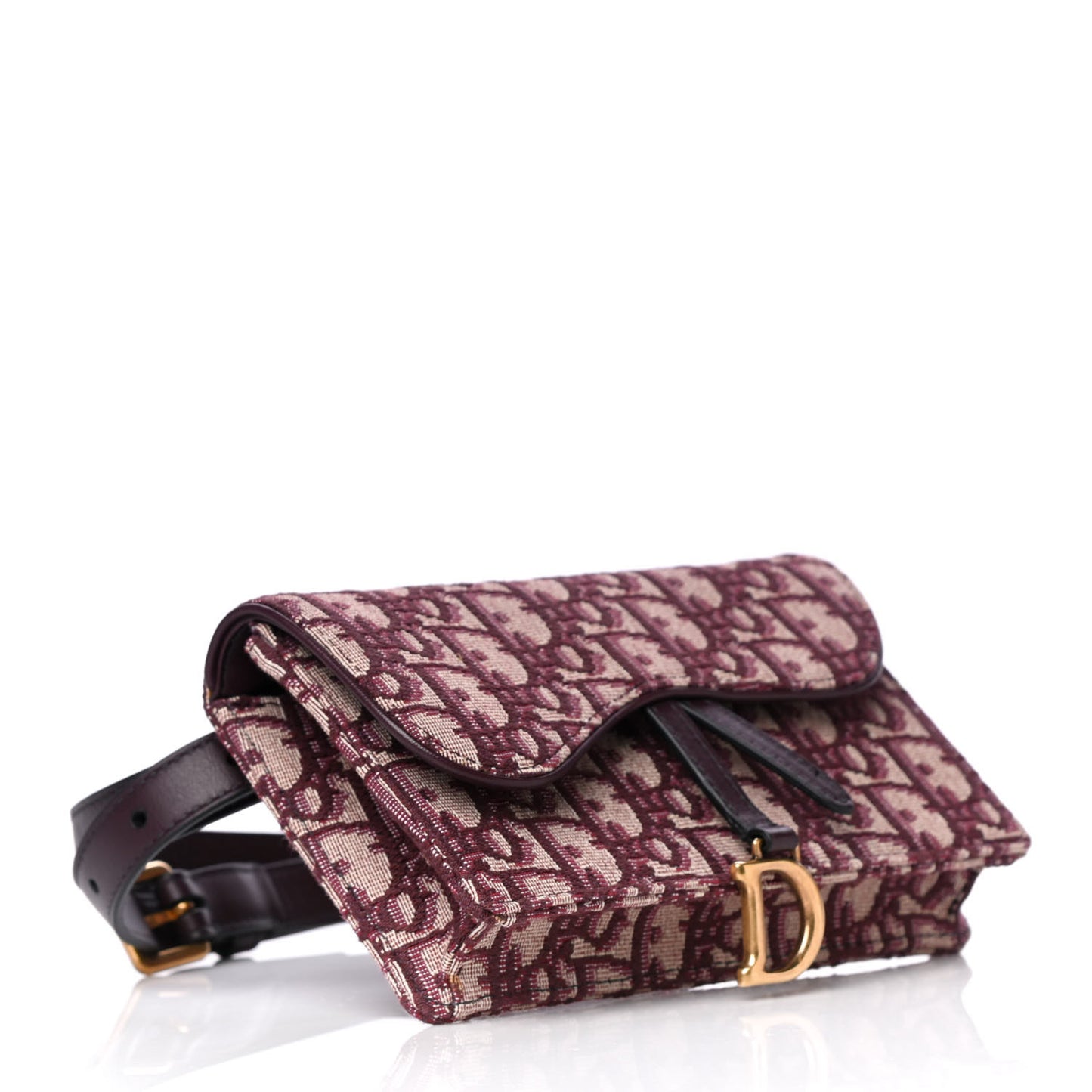 Oblique Saddle Belt Bag Bordeaux