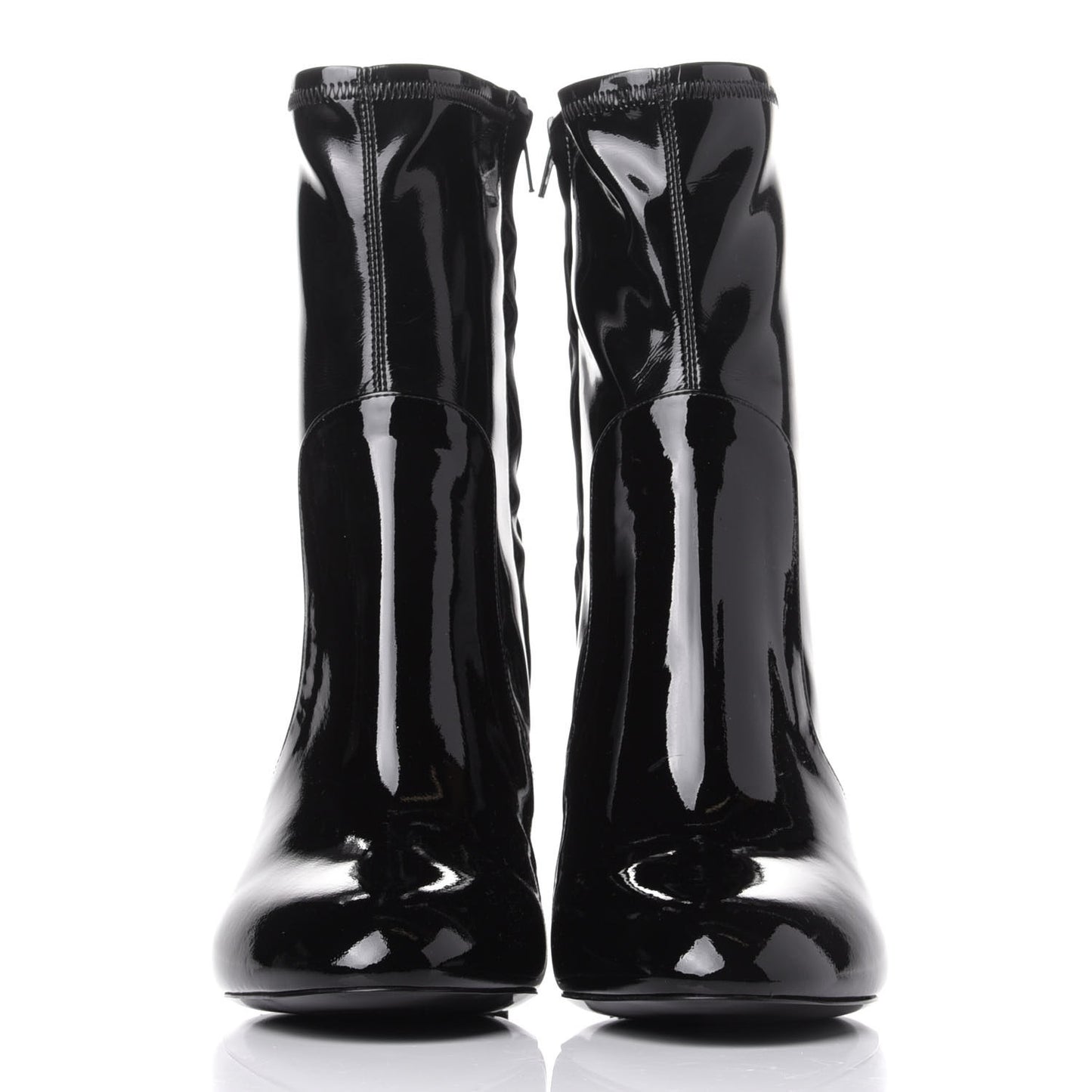 Patent Silhouette Ankle Boots 38.5 Black
