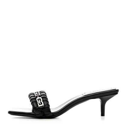 Givenchy Woven Lambskin G Chain 50mm Kitten Heel Sandals 38.5 Black 1 of 11