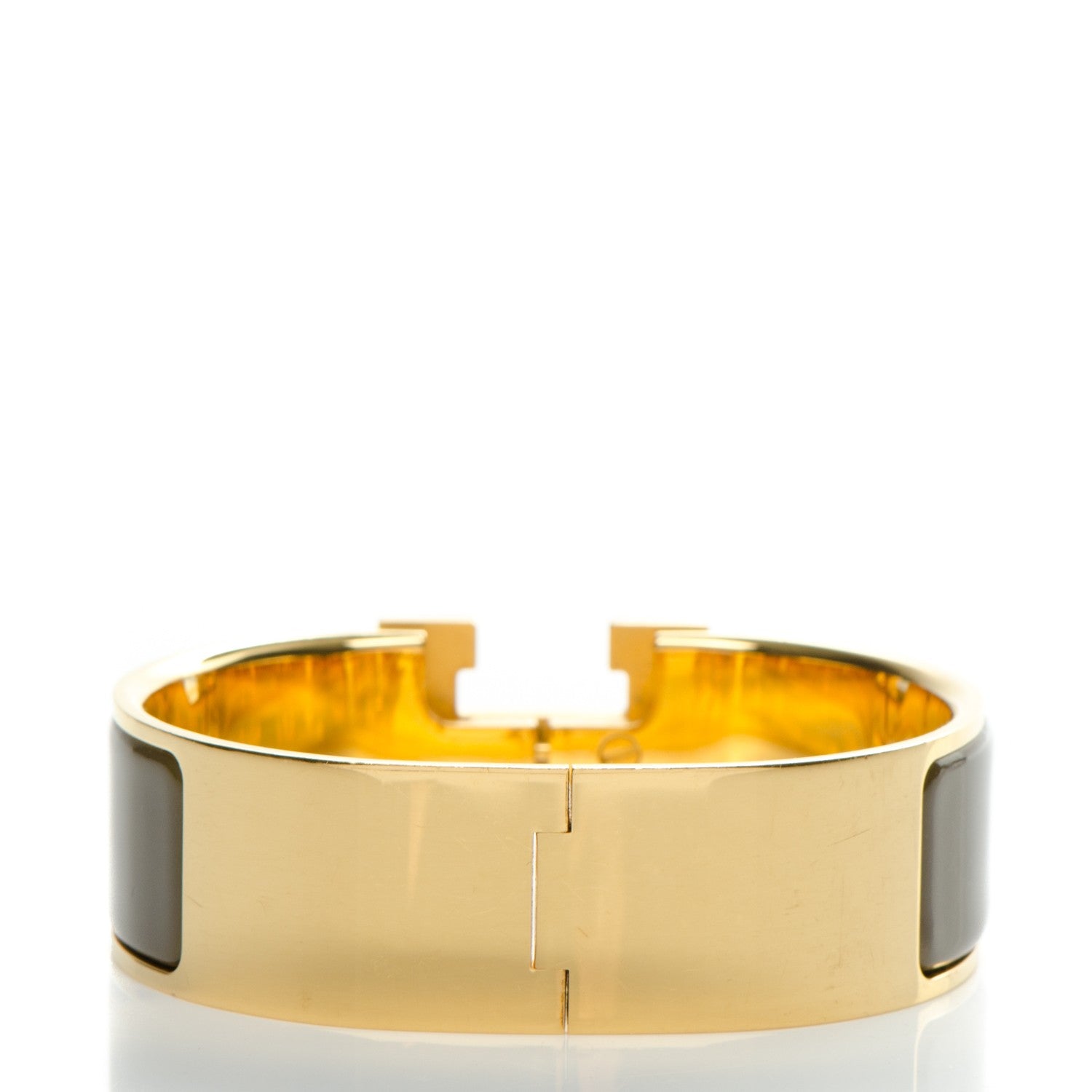 Hermes Enamel Wide Clic Clac H Bracelet GM Vert Bronze 3 of 5