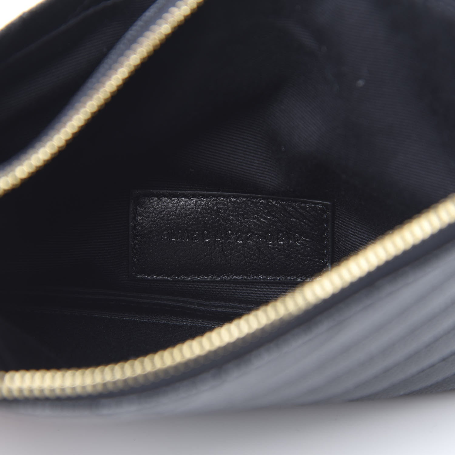 Saint Laurent Grain De Poudre Chevron Monogram Bill Pouch Black 7 of 8