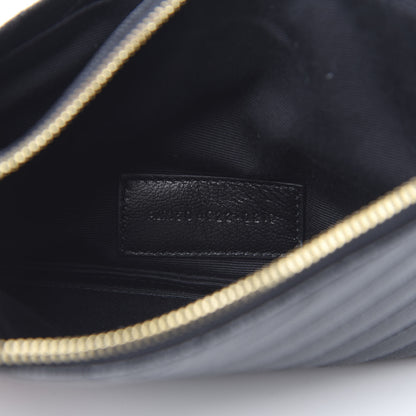 Saint Laurent Grain De Poudre Chevron Monogram Bill Pouch Black 7 of 8