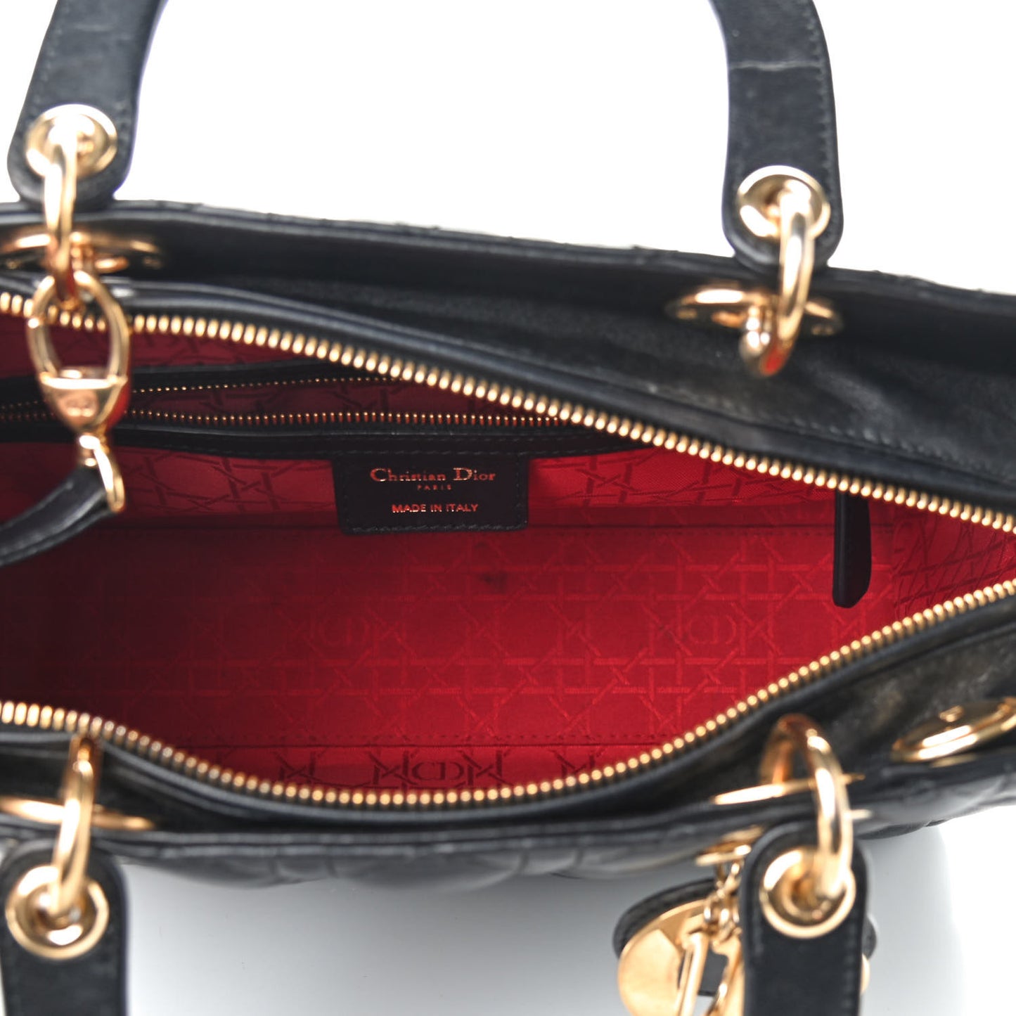 Lambskin Cannage Large Lady Dior Black