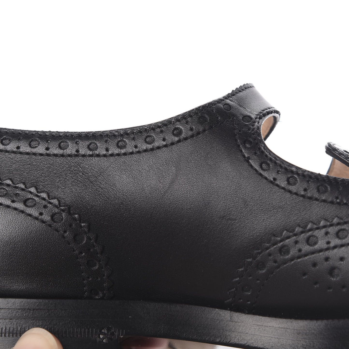 Calfskin Queercore Brogue Knee High Boots 37.5 Black