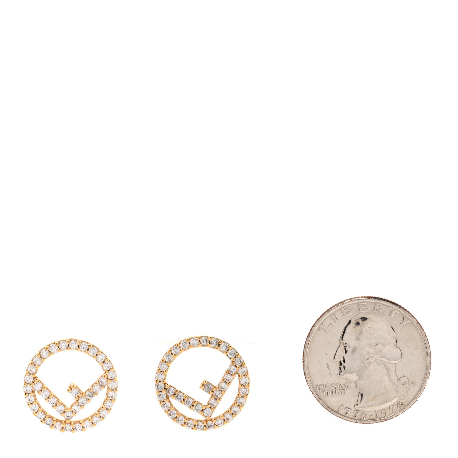 Fendi Metal Crystal F is Fendi Earrings Gold 2 of 5