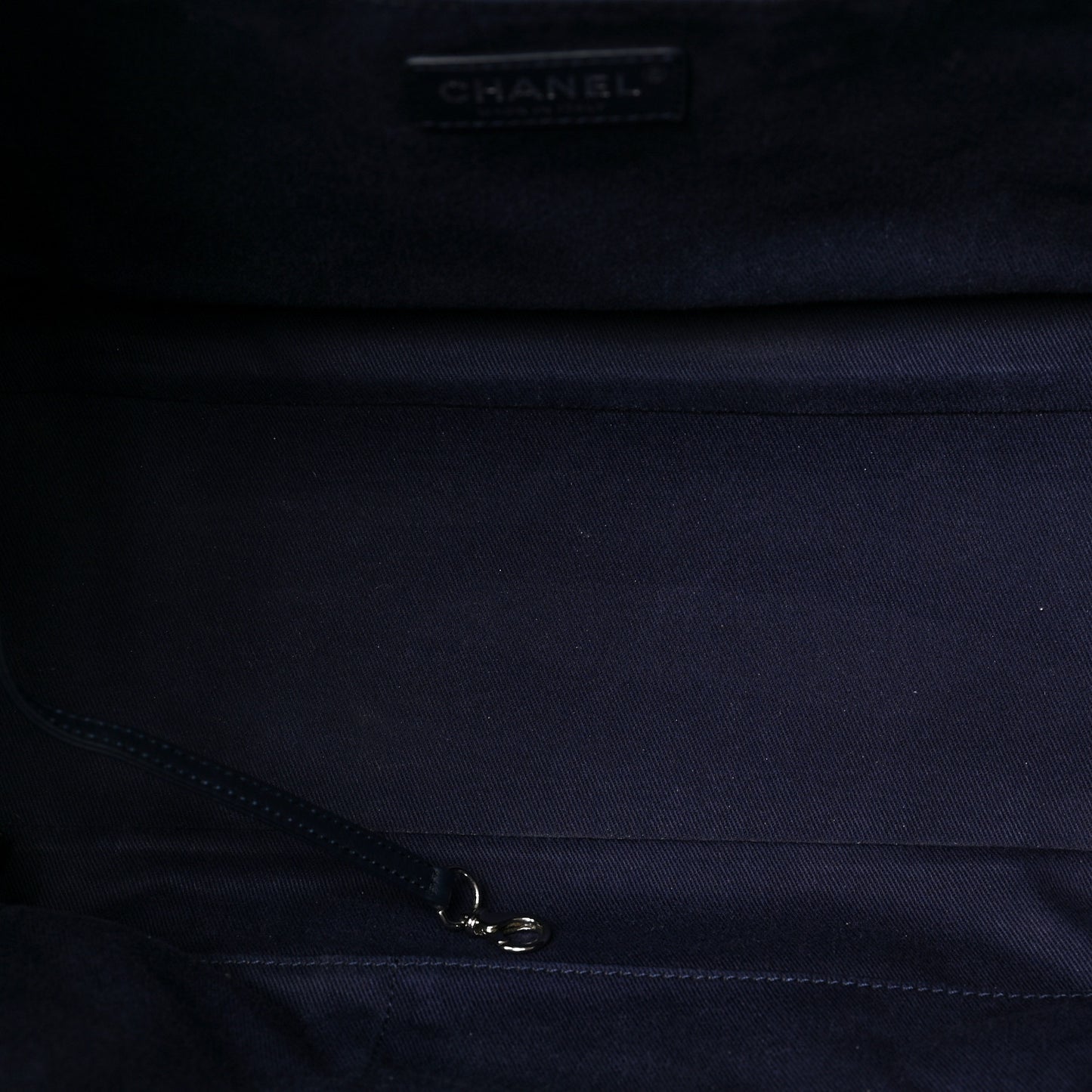 Denim Quilted Large Coco Handle Shopping Tote Blue