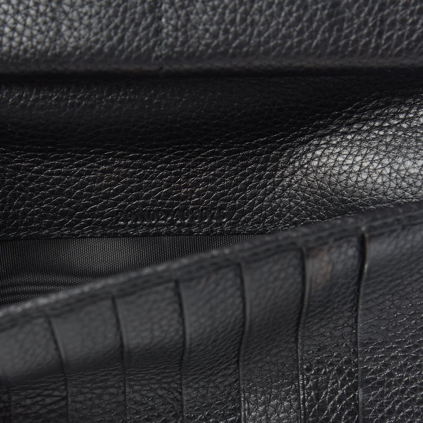 Pebbled Calfskin Soho Zip Around Wallet Black