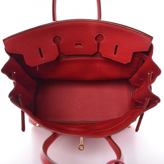 Hermes Buffle Skipper Birkin 35 Rouge Casaque 7 of 41