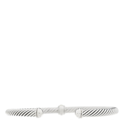 David Yurman Sterling Silver 18K Yellow Gold 4mm Station Cable Bracelet 2 of 3