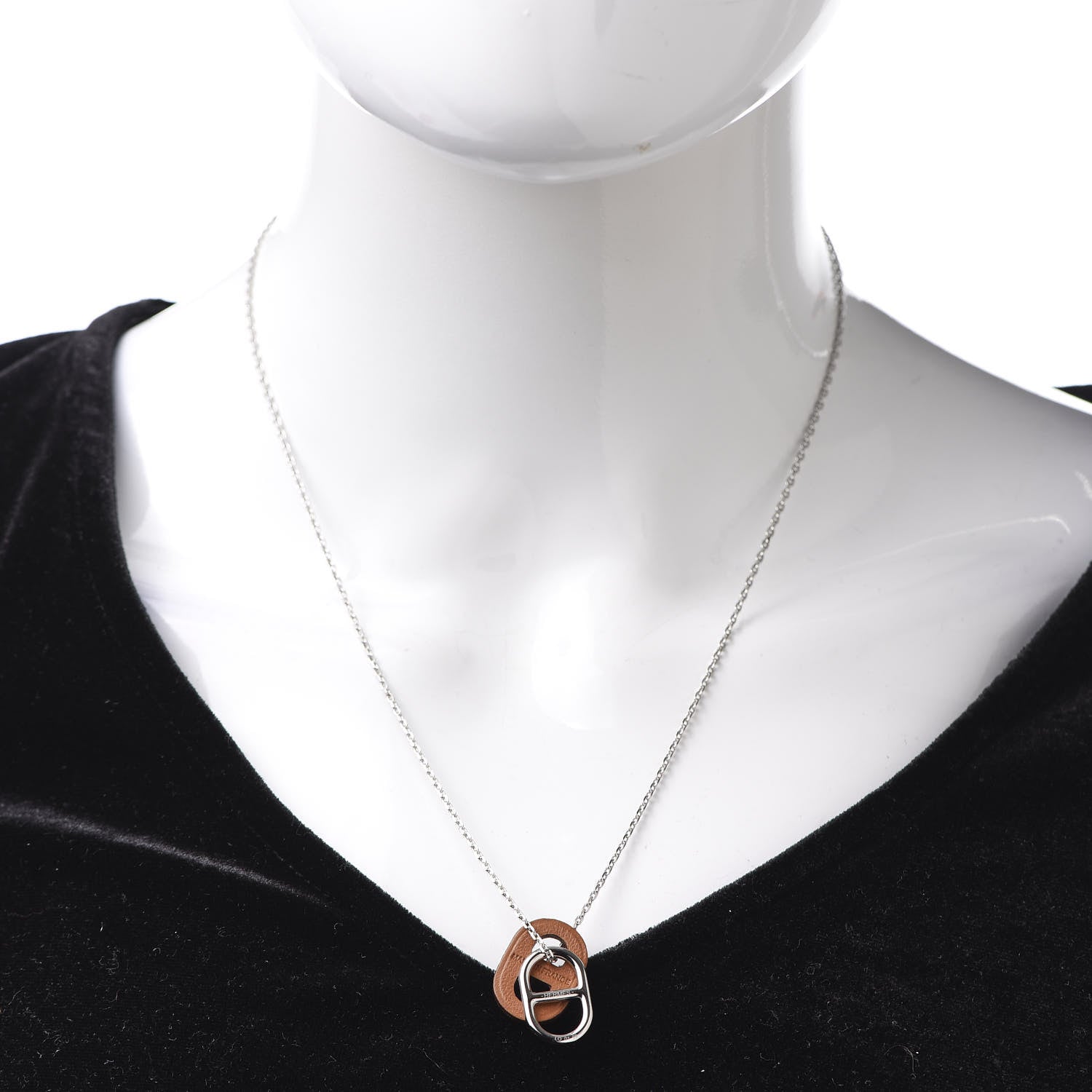 Hermes Palladium O'Maillon Pendant Necklace Gold 2 of 5