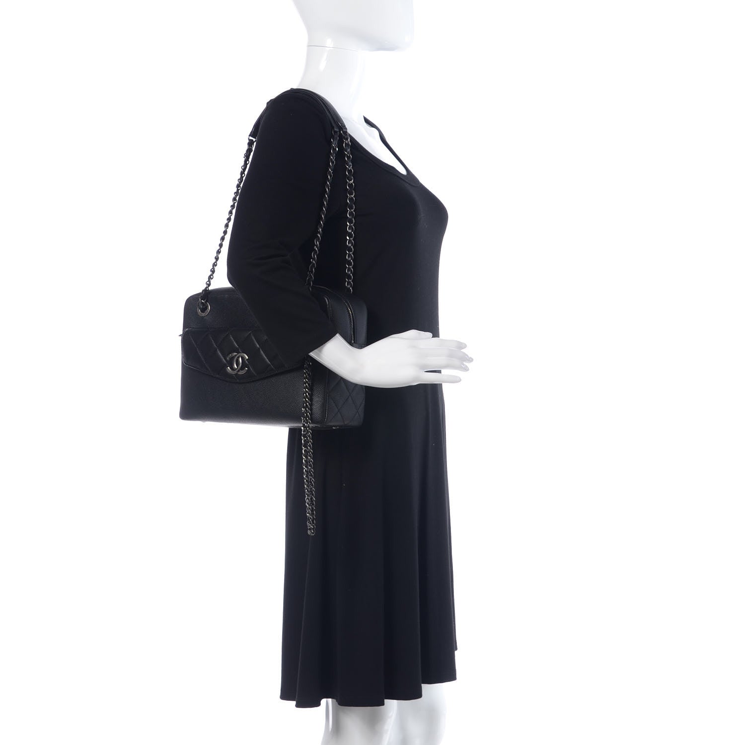 Chanel Caviar Lambskin Quilted Coco Break Camera Case Black 2 of 11