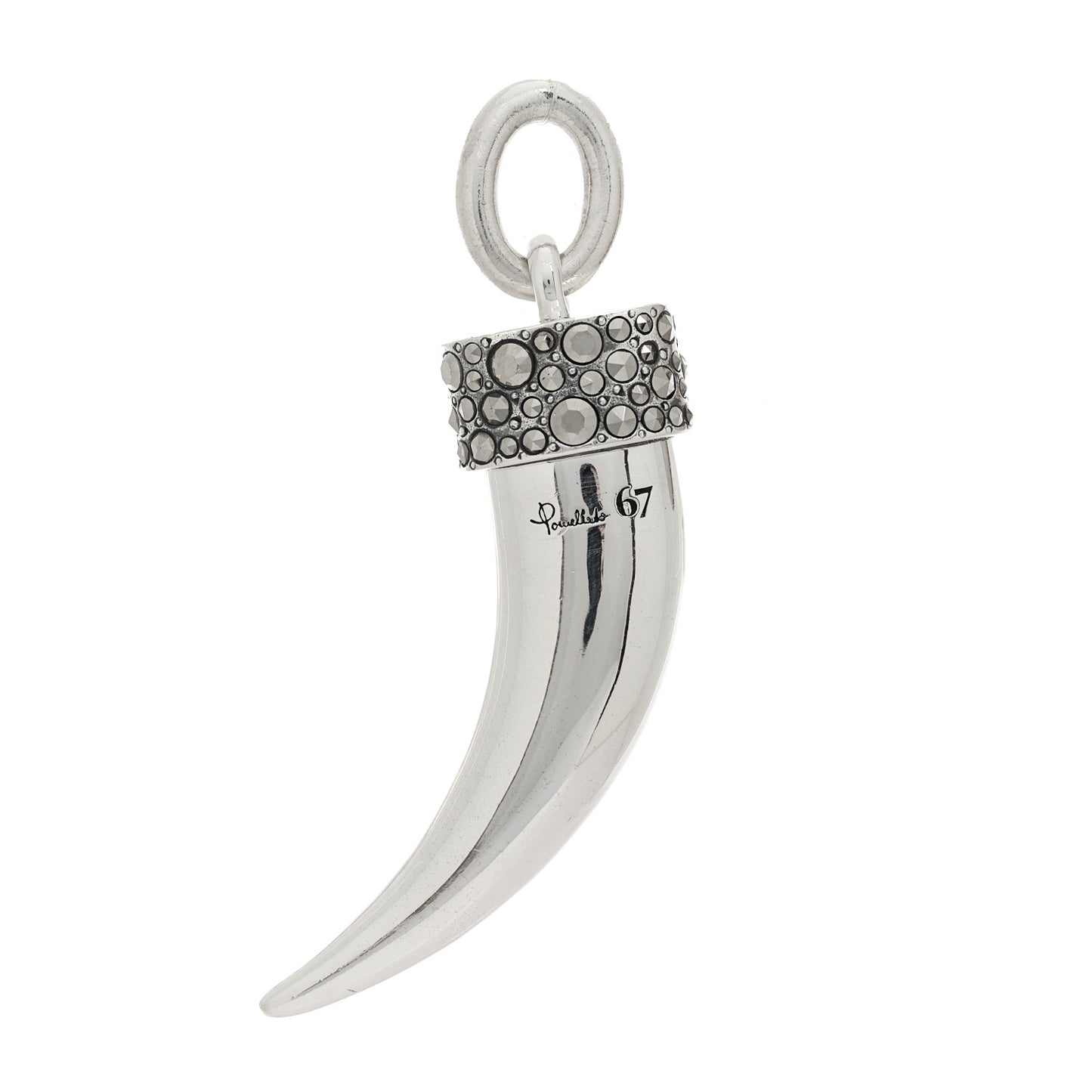 Sterling Silver Marcasite Horn Pendant