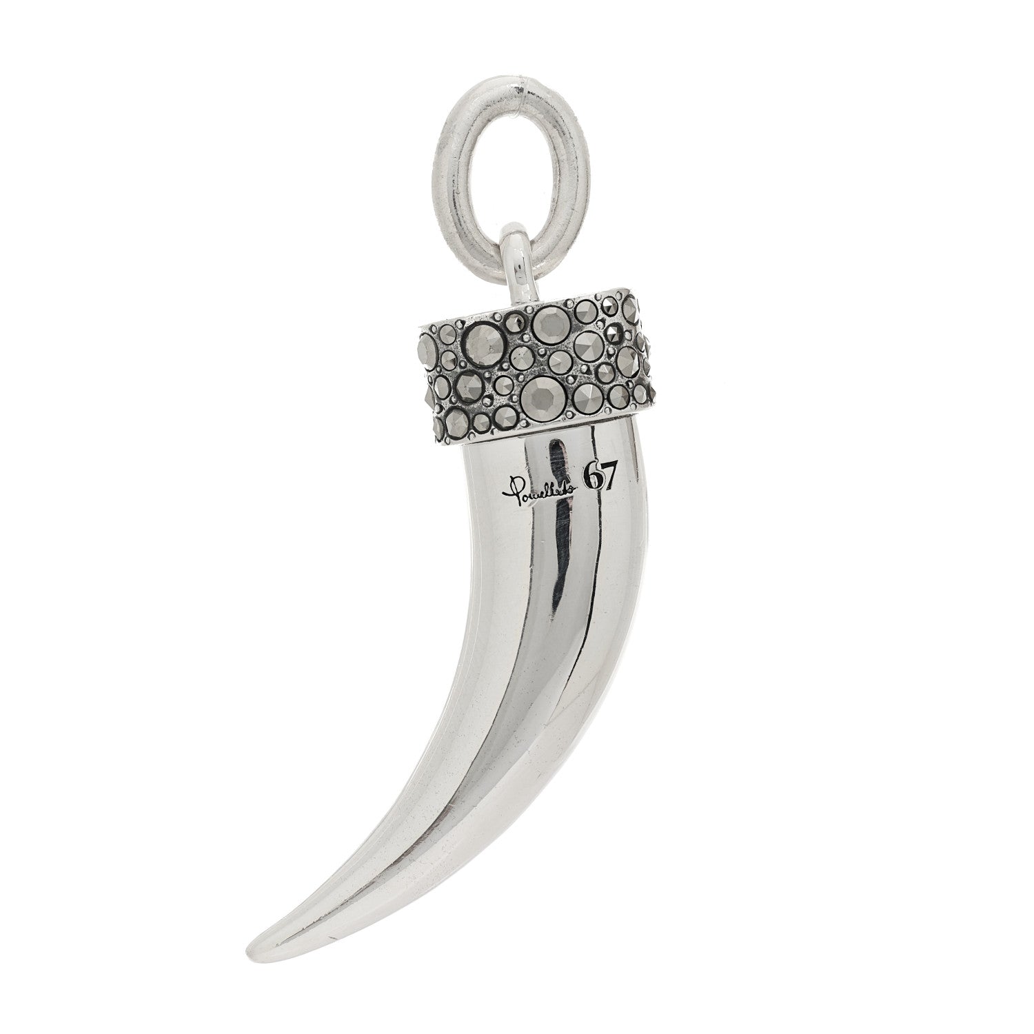 Pomellato Sterling Silver Marcasite Horn Pendant 3 of 3