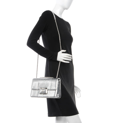 Chanel Metallic Python Beauty Lock Flap Silver 2 of 7