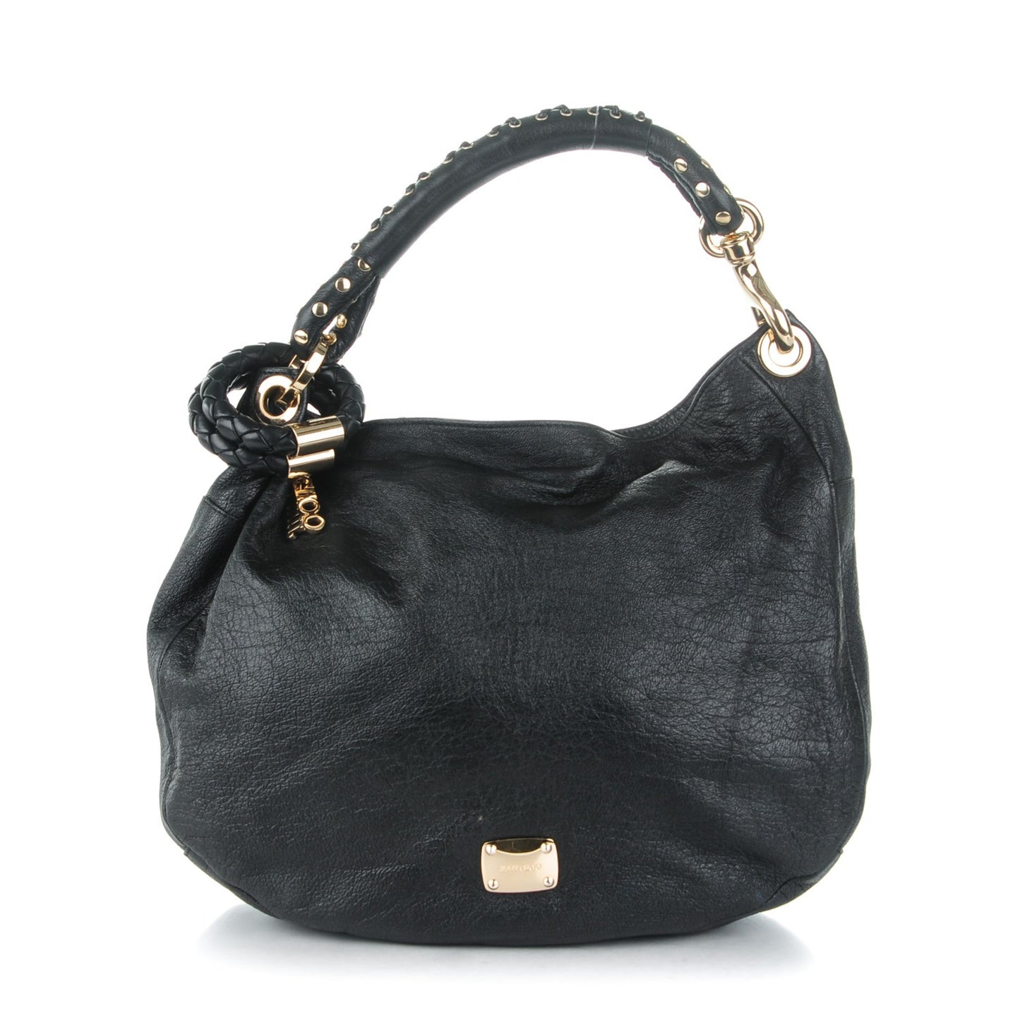 Calfskin Studded Small Sky Hobo Black