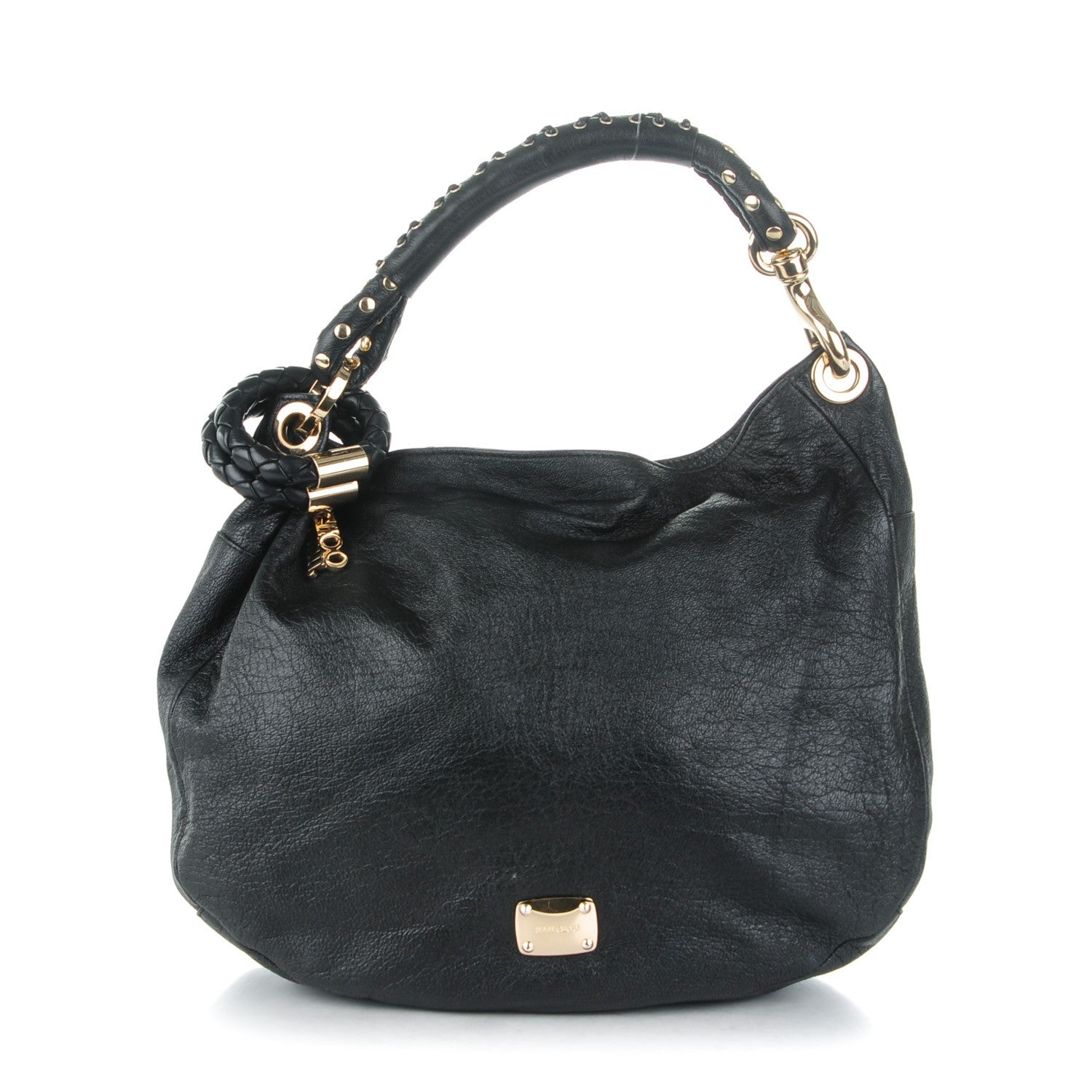 Jimmy Choo Calfskin Studded Small Sky Hobo Black 1 of 8
