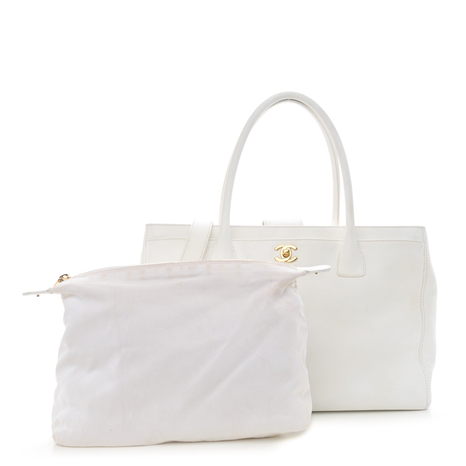 Chanel Calfskin Cerf Executive Shopper Tote White 3 of 18