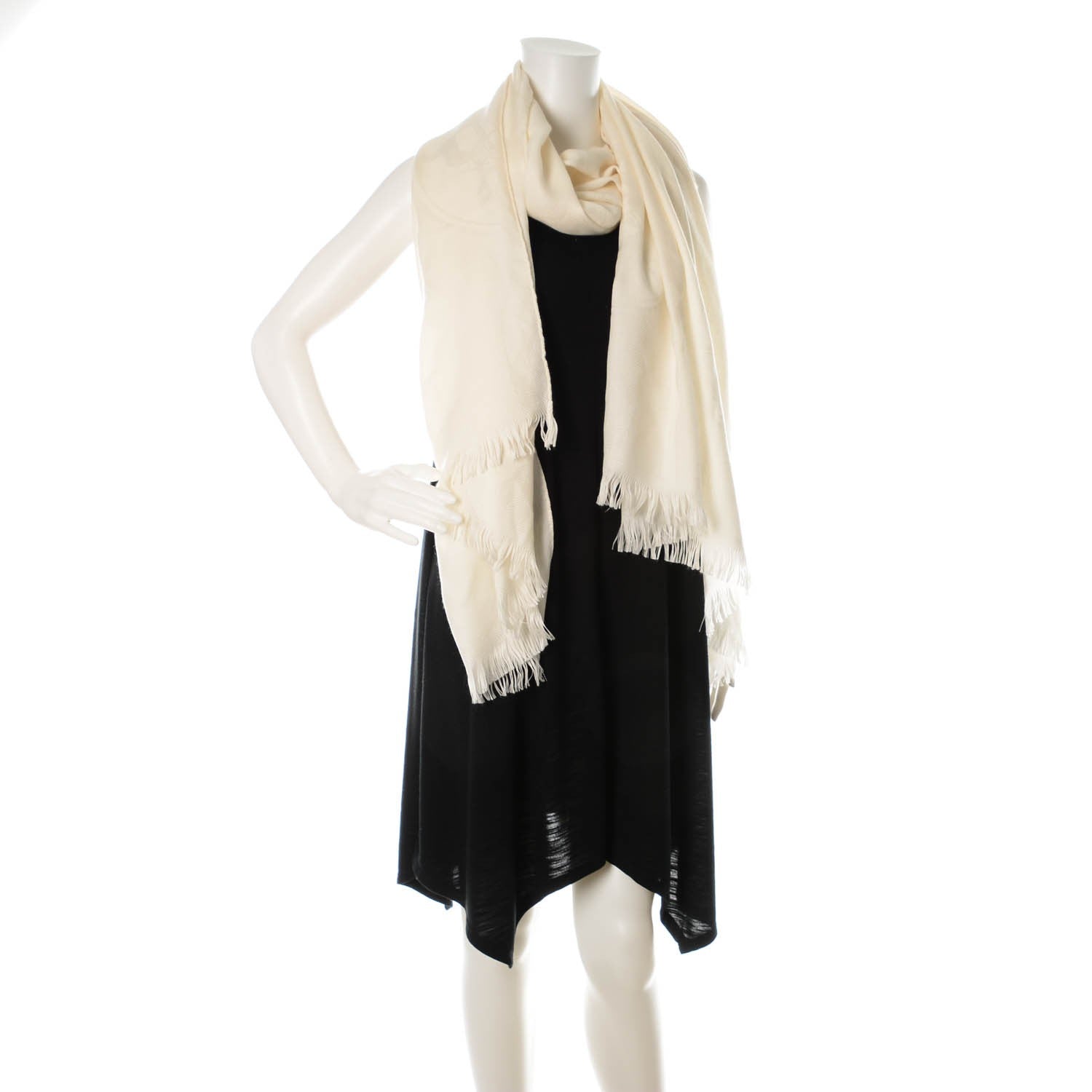 Hermes Cashmere Silk New Libris Stole Ivory 2 of 5