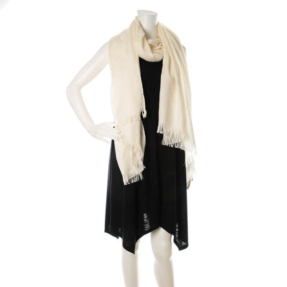 Hermes Cashmere Silk New Libris Stole Ivory 2 of 5