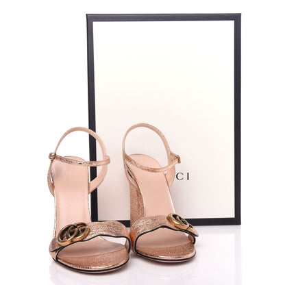 Gucci Galassia GG Marmont Ankle Wrap 105mm Sandals 36 Salmone 10 of 11
