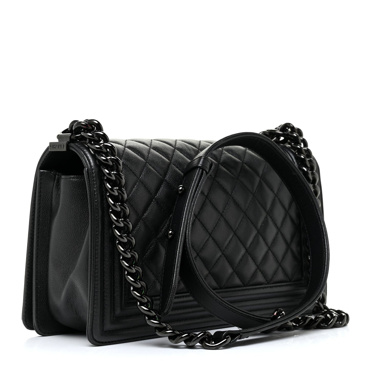 Caviar Quilted Medium Boy Flap So Black