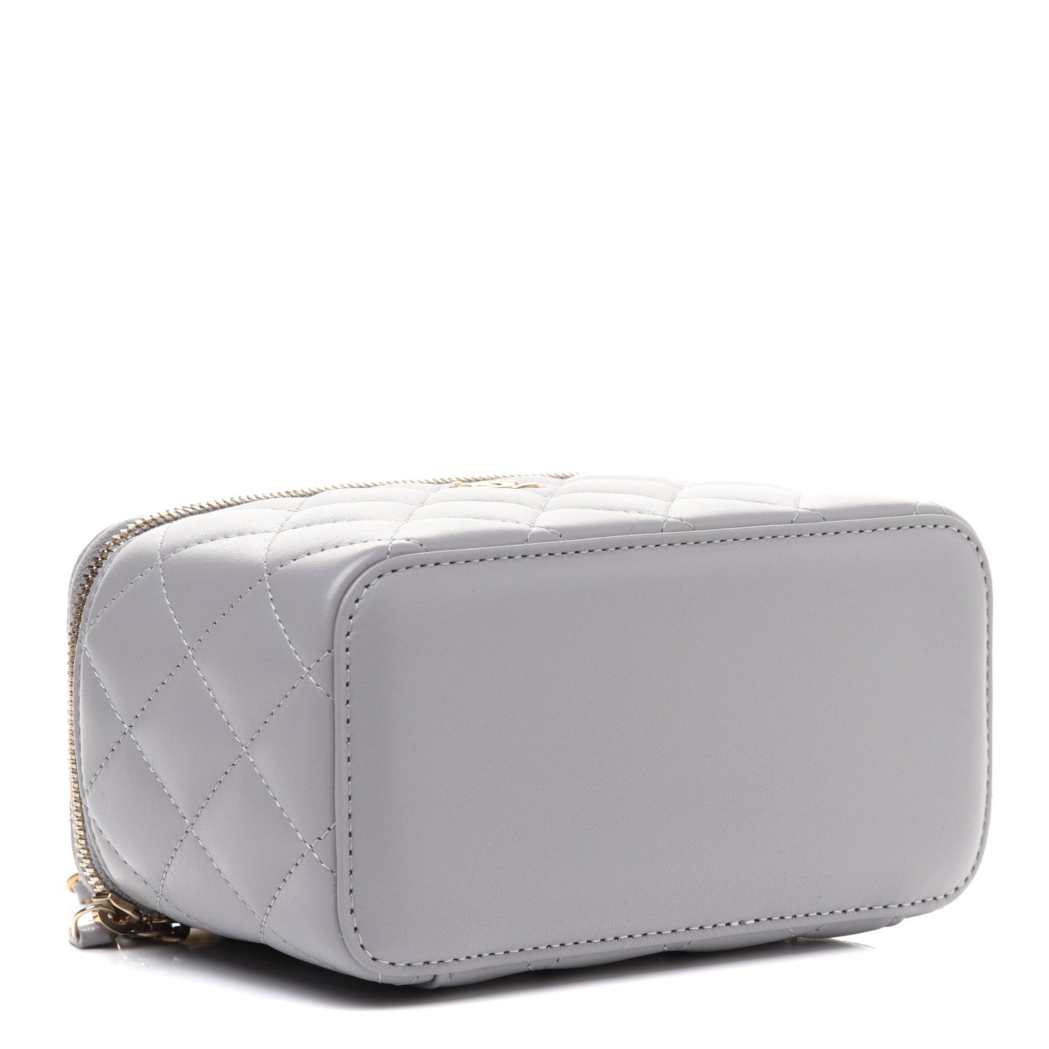 Chanel Lambskin Quilted Small Pearl Crush Vanity Case With Chain Grey 4 of 12