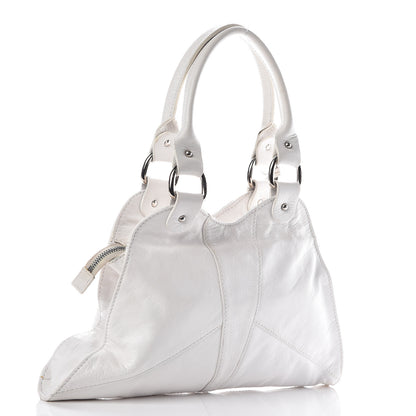 Fendi Laminated Calfskin Small Devil Trapezio Tote White 3 of 16