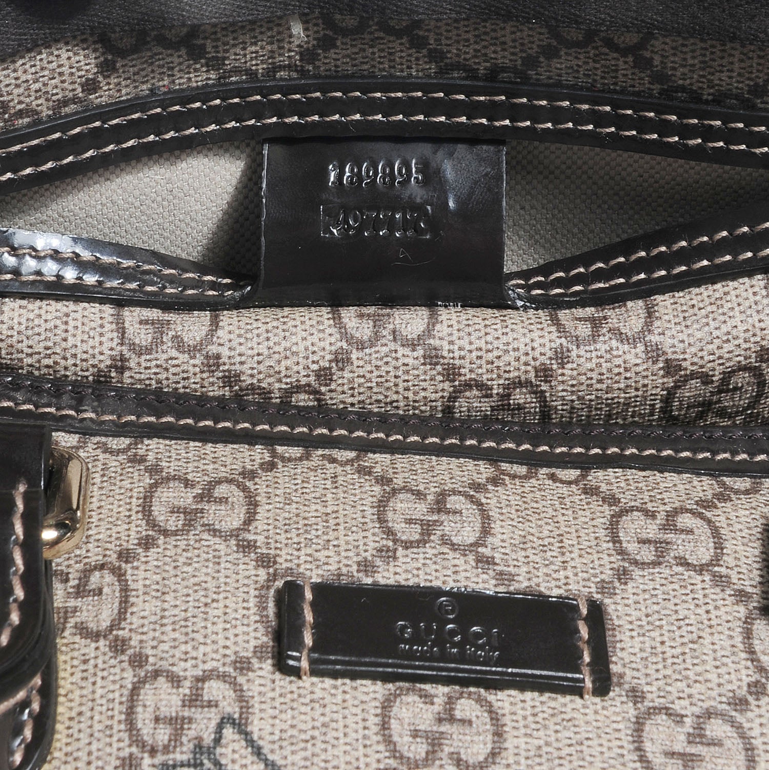 Gucci GG Plus Monogram Tattoo Heart Medium Joy Boston Dark Brown 6 of 7