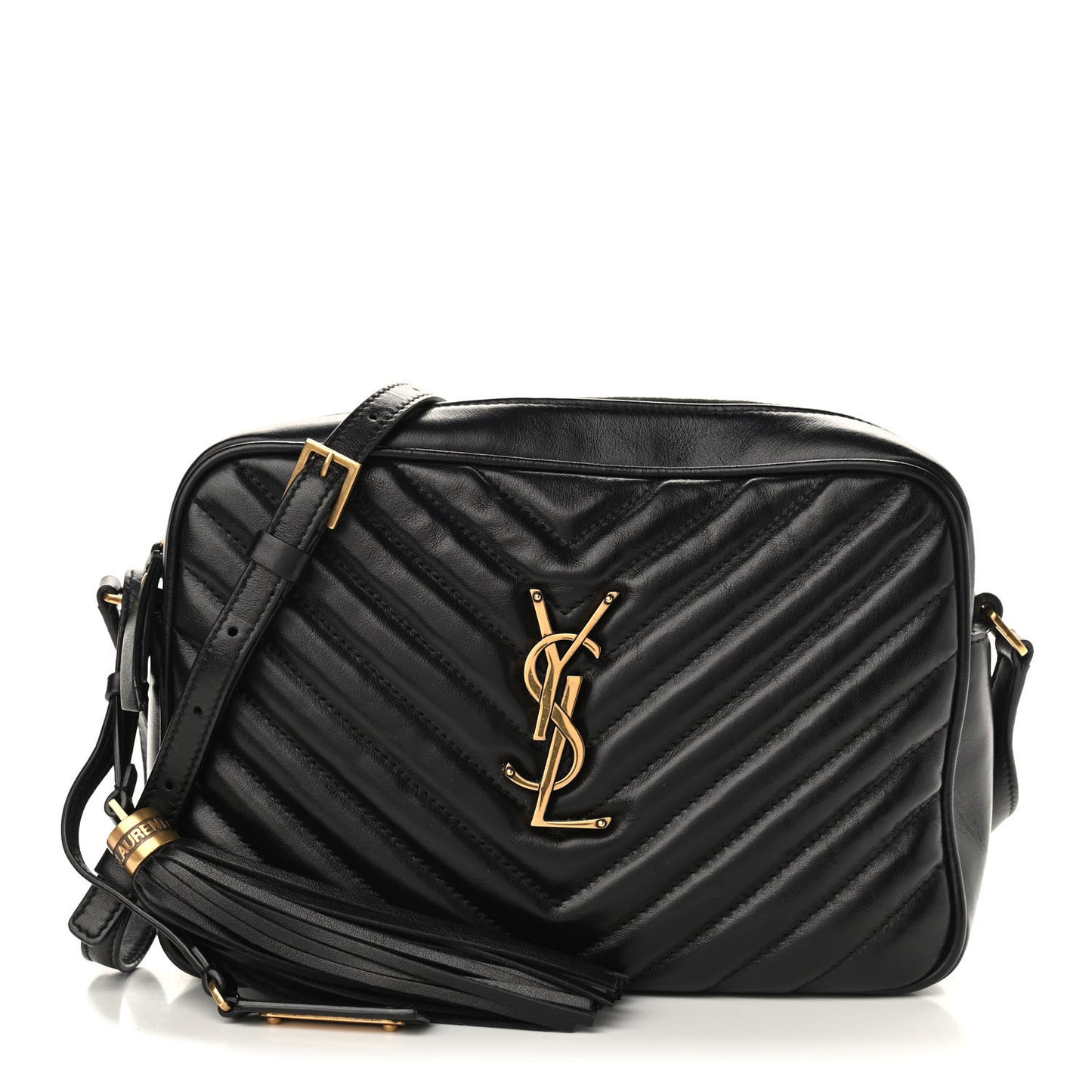 Calfskin Matelasse Monogram Lou Camera Bag Black