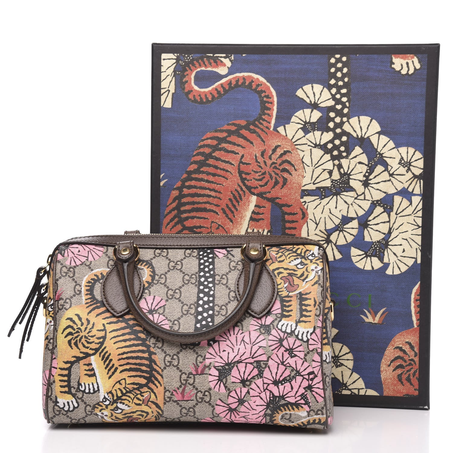 Gucci GG Supreme Monogram Bengal Small Boston Beige Pink 12 of 12