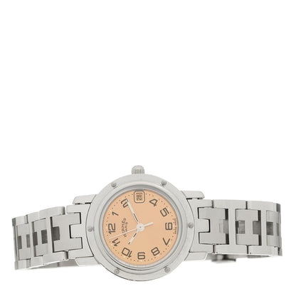 Hermes Stainless Steel 24mm Clipper Quartz Watch Pink 2 of 4