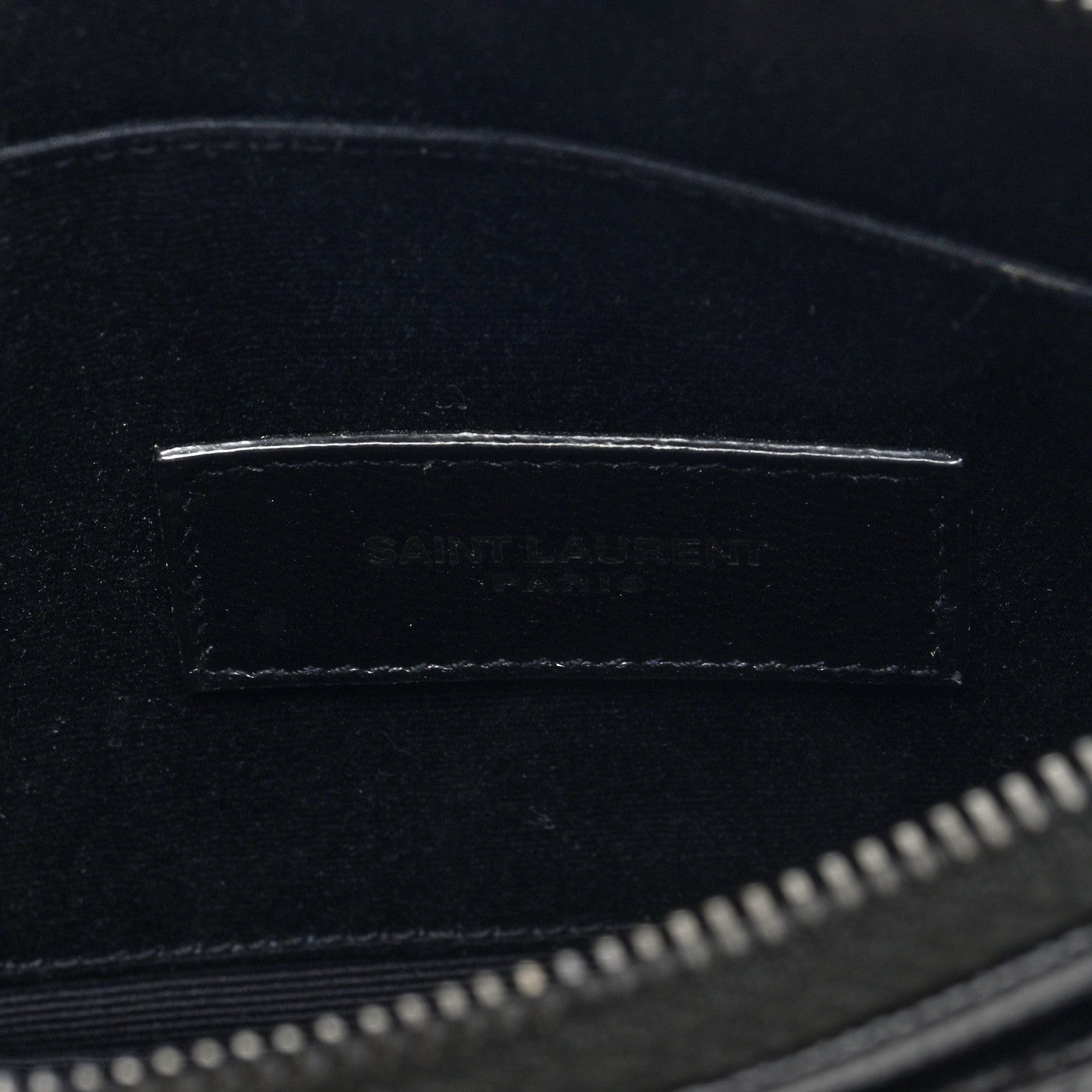 Saint Laurent Grain De Poudre Chevron Monogram Monochrome Bill Pouch Black 6 of 6