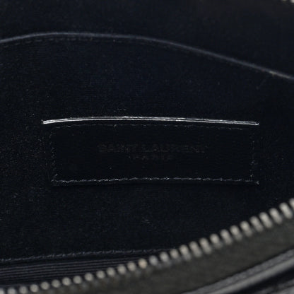 Saint Laurent Grain De Poudre Chevron Monogram Monochrome Bill Pouch Black 6 of 6