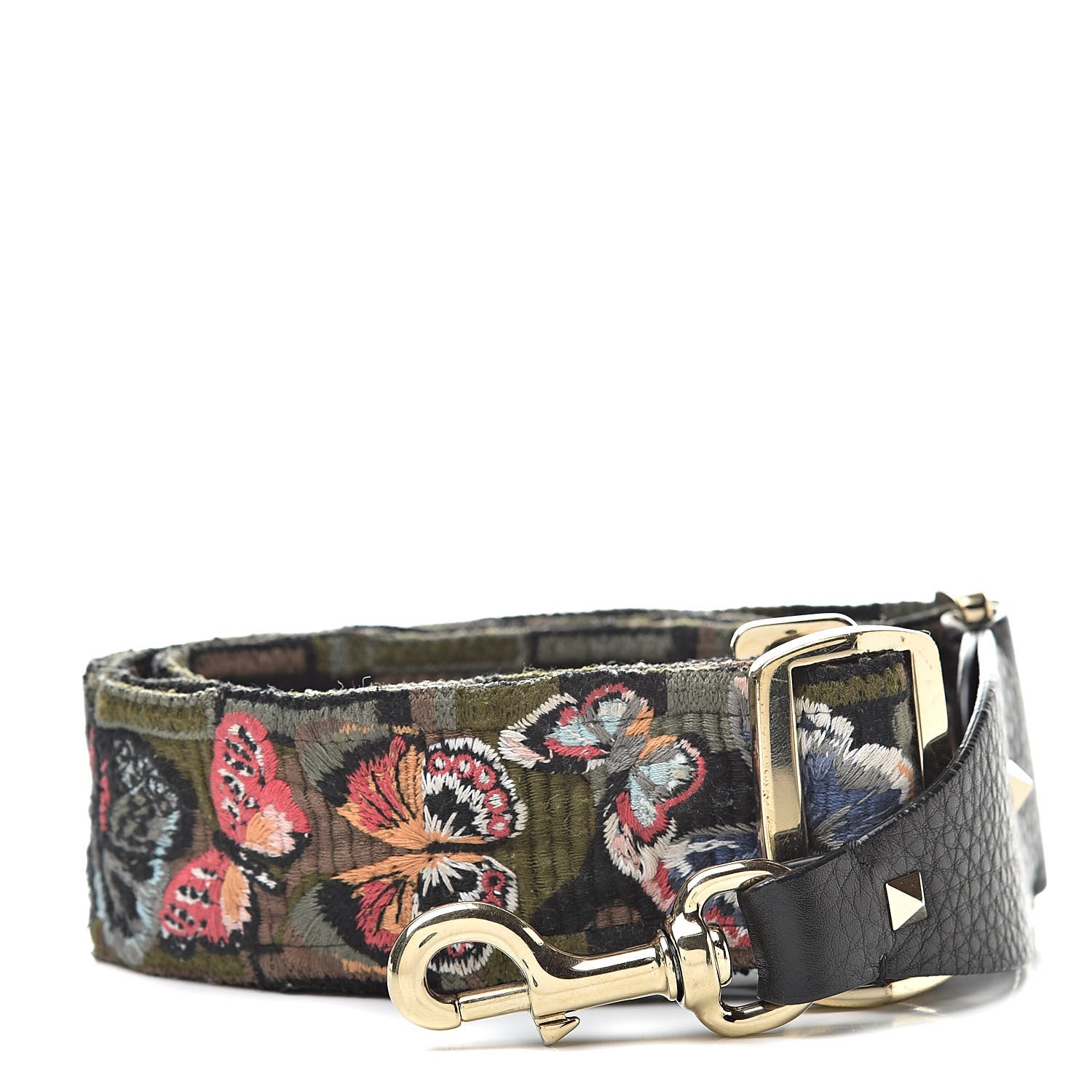 Valentino Garavani Canvas Camubutterfly Rockstud Guitar Strap Multicolor 1 of 4