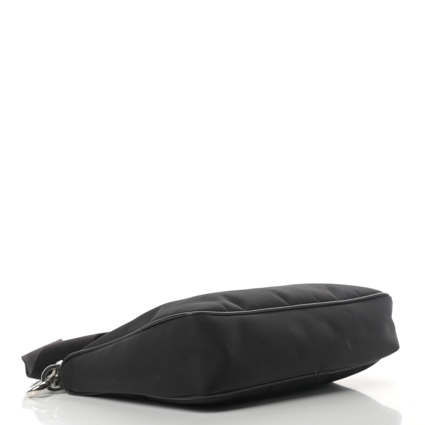 Re-Nylon Saffiano Pocket Zippered Shoulder Bag Black