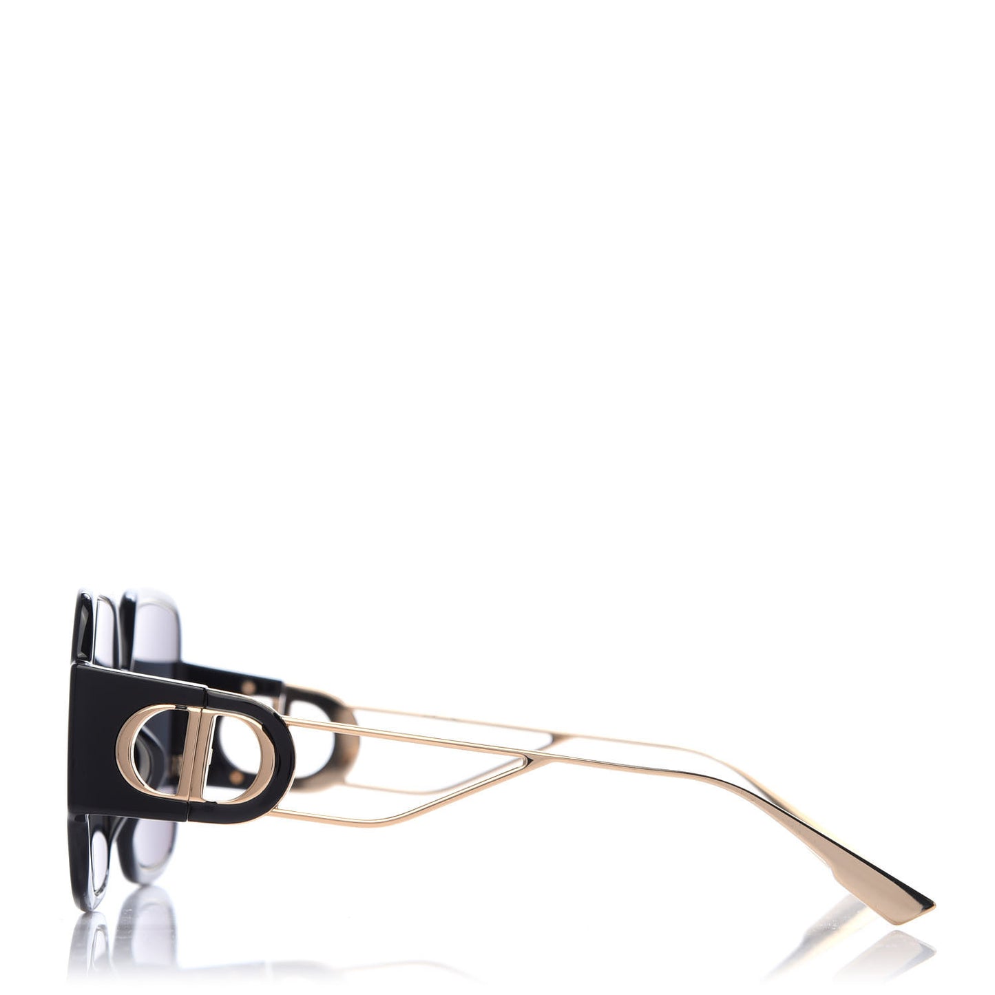 Rectangular 30 Montaigne 1 Sunglasses Black Gold