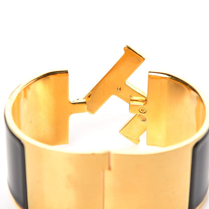 Hermes Enamel Extra Wide Clic Clac H Bracelet GM Black 5 of 8