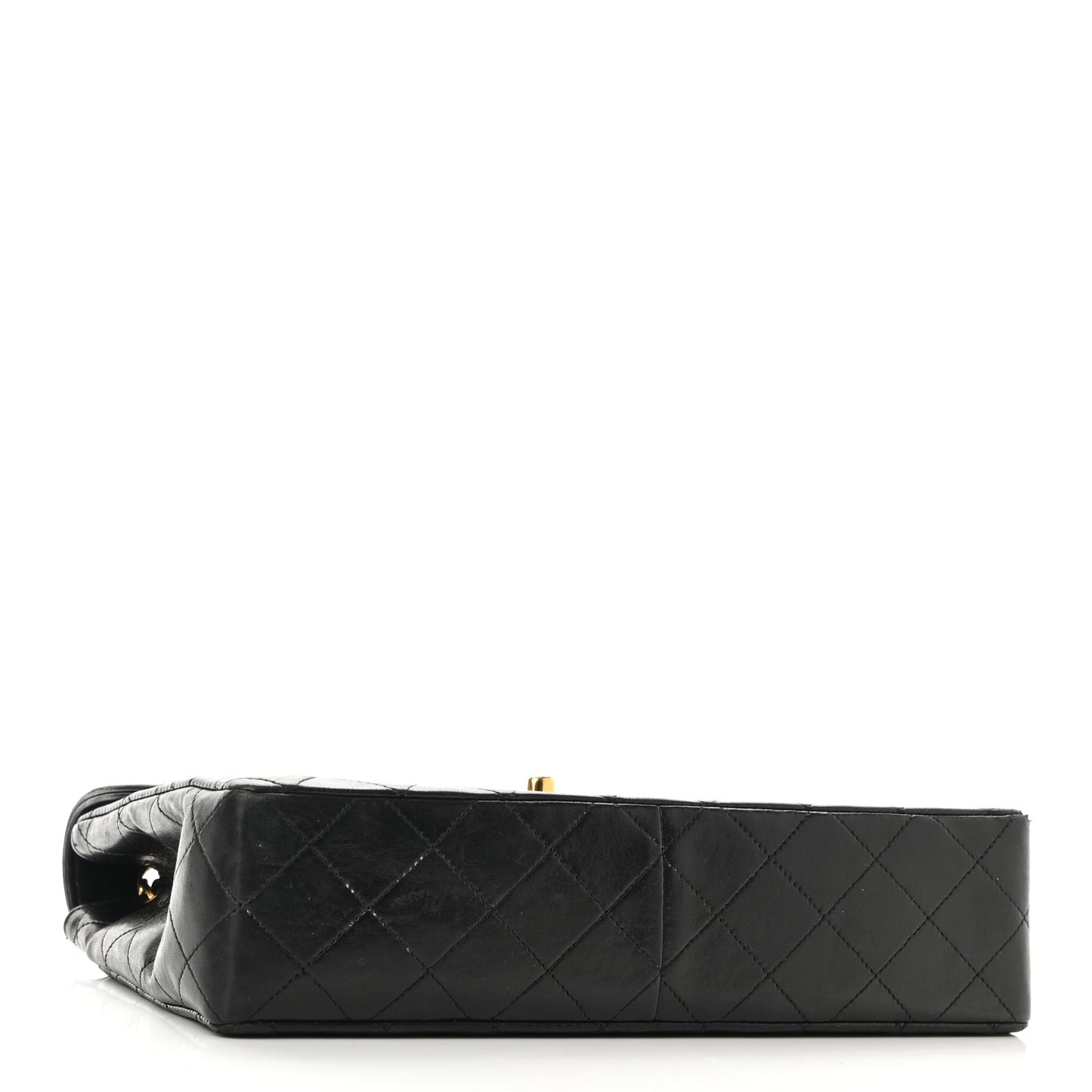 Lambskin Quilted Single Flap Black