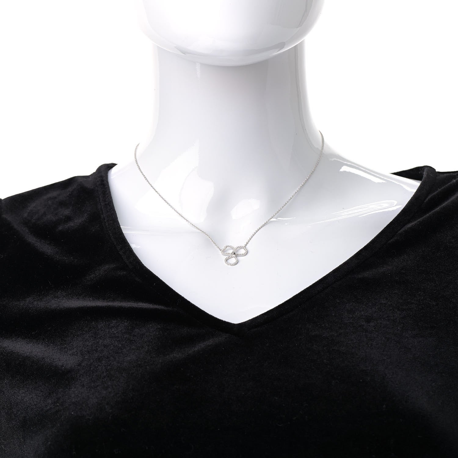 Tiffany Platinum Diamond Small Paper Flowers Pendant Necklace 2 of 6