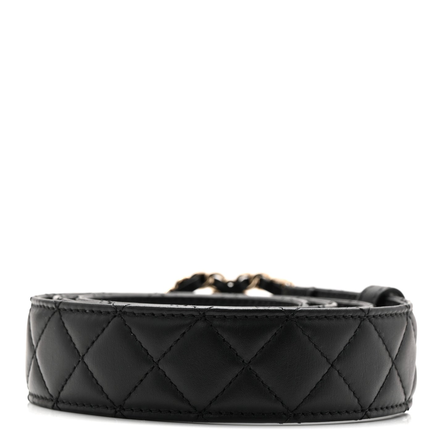 Calfskin Quilted CC Chain Belt 90 36 Black