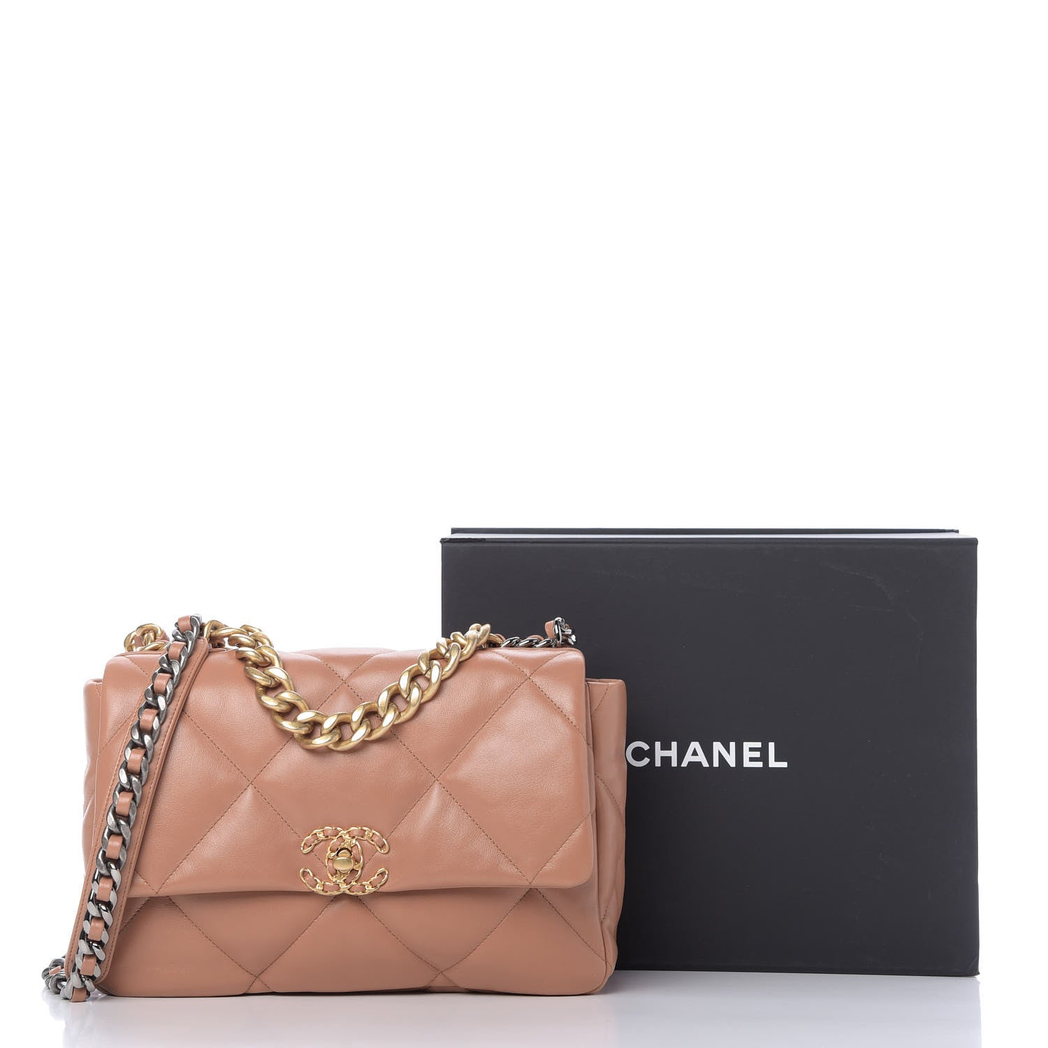 Chanel Lambskin Quilted Large 19 Flap Brown 10 of 10