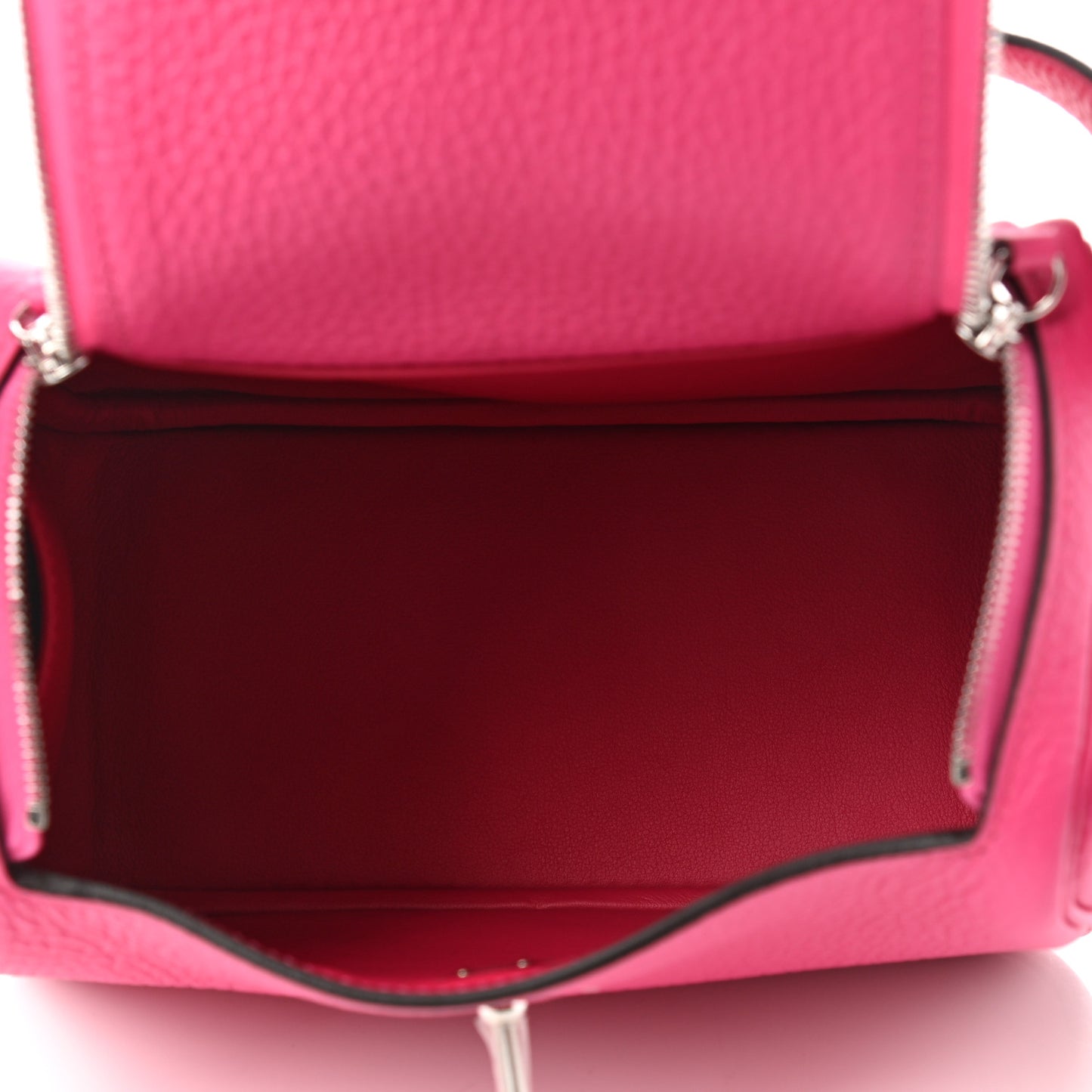 Taurillon Clemence Mini Lindy 20 Rose Shocking