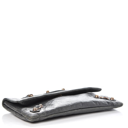 Balenciaga Agneau Giant 12 Rose Gold Hardware Envelope Clutch Gris Tarmac 4 of 11