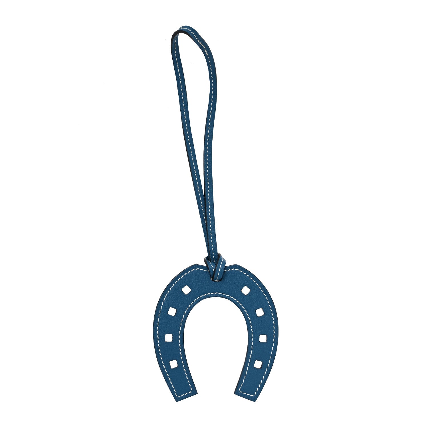 Hermes Swift Paddock Horseshoe Bag Charm Bleu De Galice Natural Sable 1 of 3