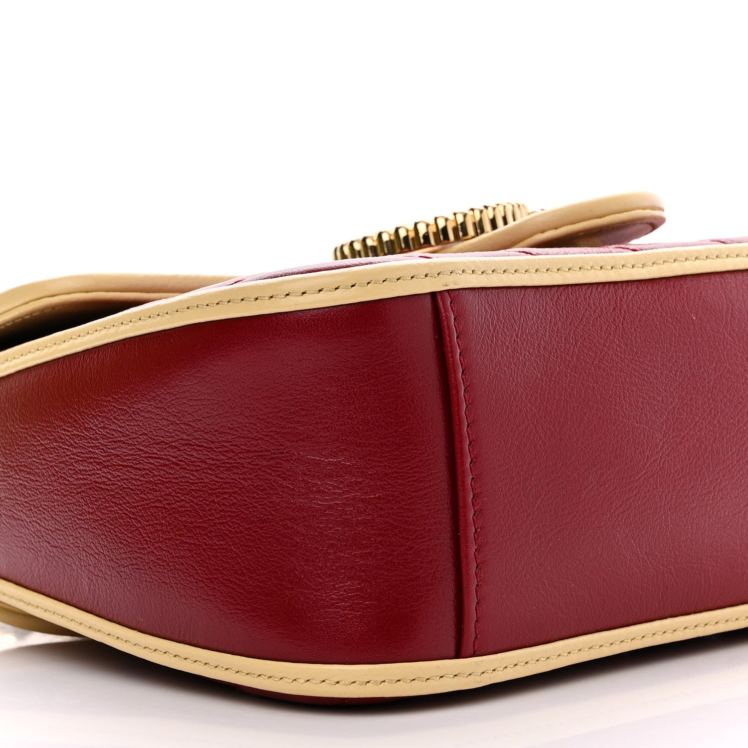 Gucci Azalea Calfskin Matelasse Diagonal Mini Torchon GG Marmont Top Handle Shoulder Bag Blue Agata New Cherry Red Butter 9 of 15