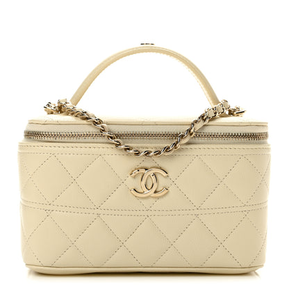 Chanel Caviar Quilted Trendy Handle Mini Vanity Ecru 1 of 12