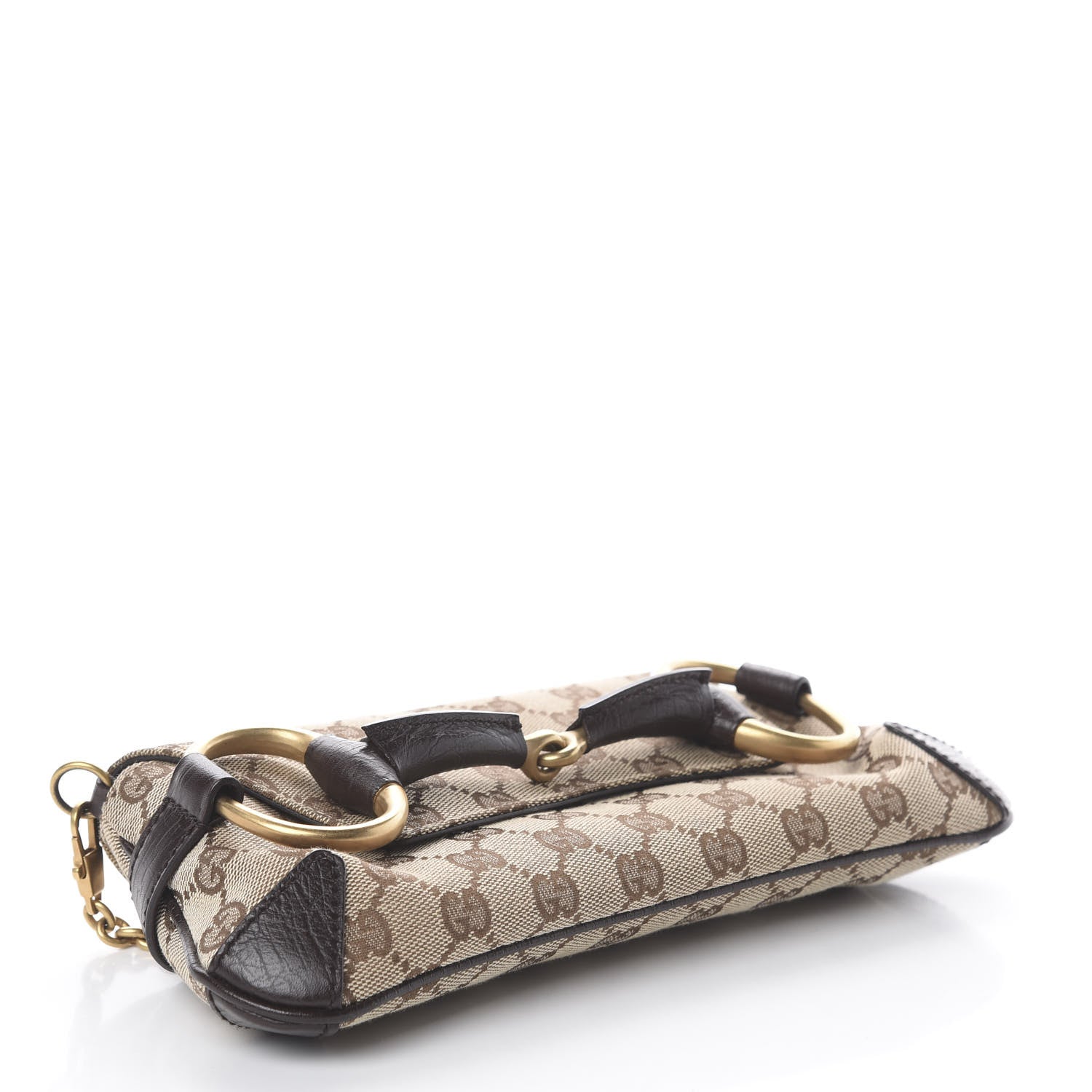 Gucci Monogram Horsebit Clutch Dark Brown 3 of 7