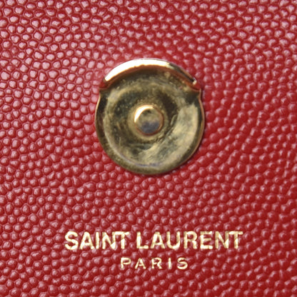 Saint Laurent Grain De Poudre Small Monogram Kate Satchel Red 8 of 10