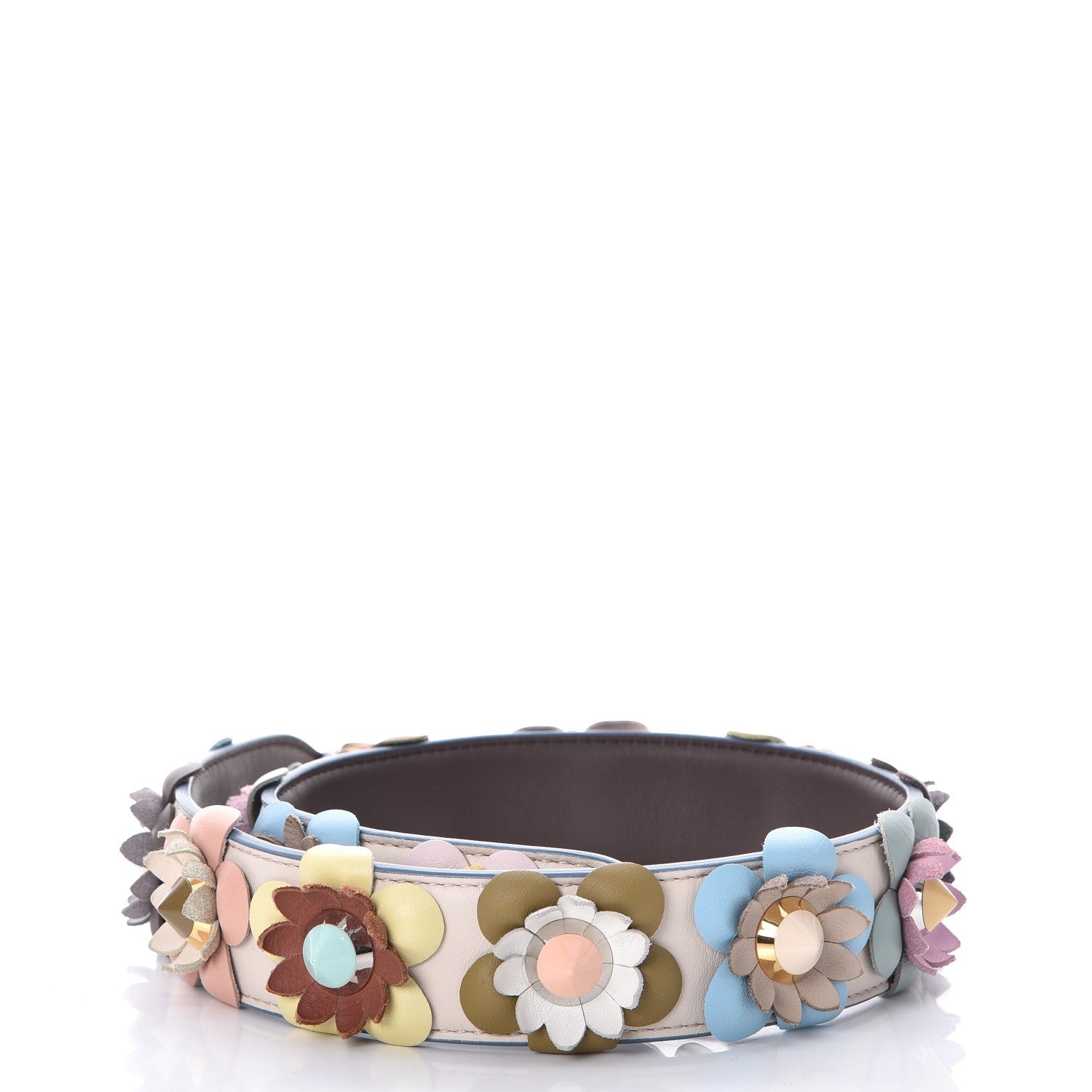 Fendi Vitello Dolce Flowerland Studded Strap You Camelia Moresco Multicolor 2 of 10